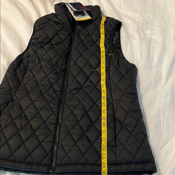 Lands' End Black Quilted Vest with Stand-Up Collar - Picture 4 of 9